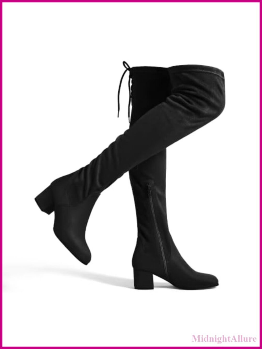 Women's Over The Knee Thigh High Boots Suede Round Toe Block Heel